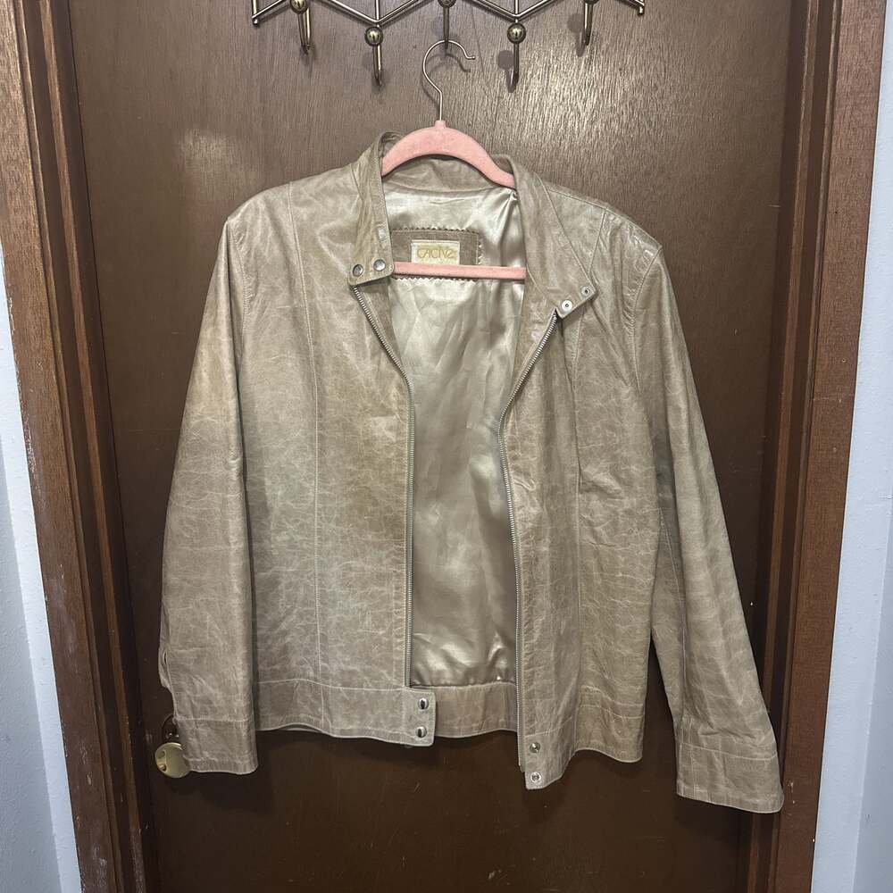 Vintage Cache 100% Lamb Leather Jacket – Tan Size Medium